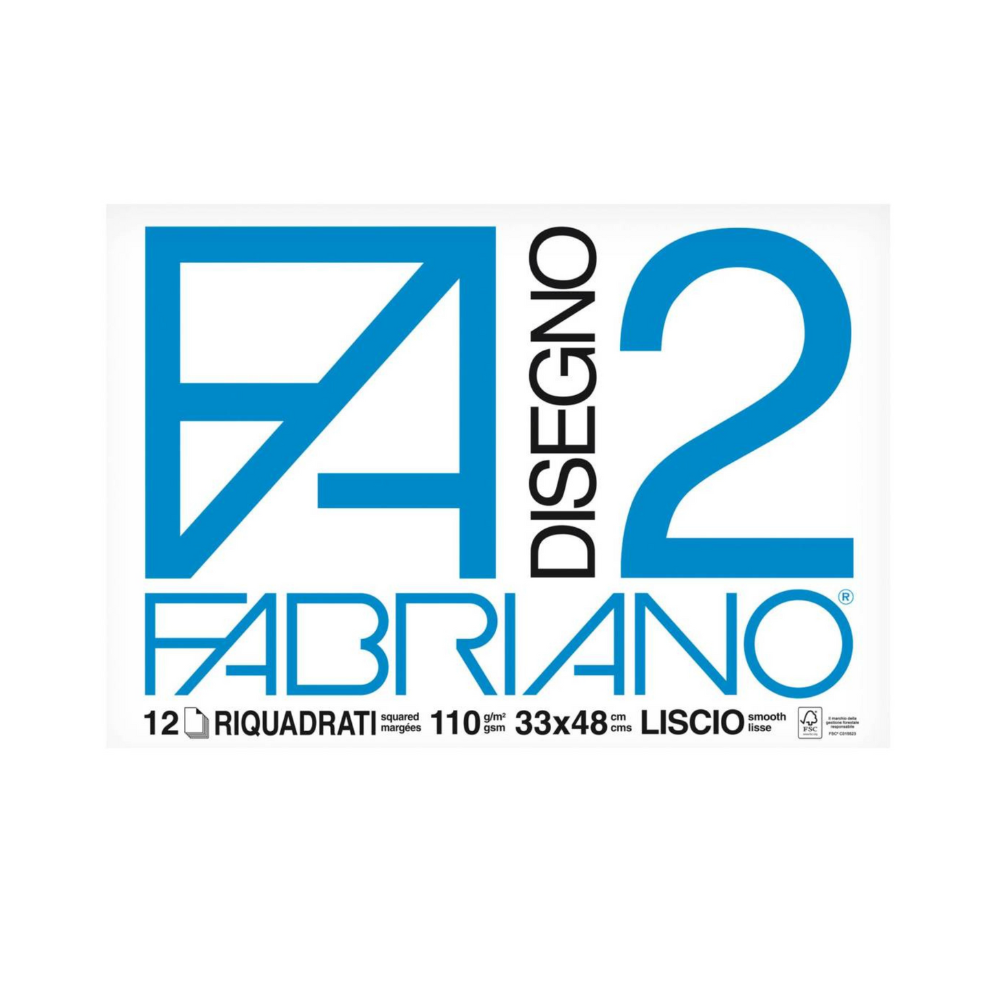 Blocco da Disegno Fabriano F2 - 33 x 48 - Riquadrato Liscio