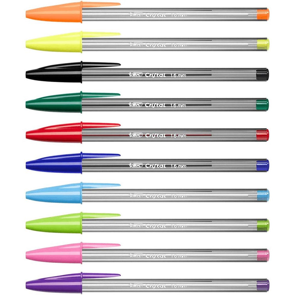 Penne Colorate Bic Crystal Large 1,6 mm da 20