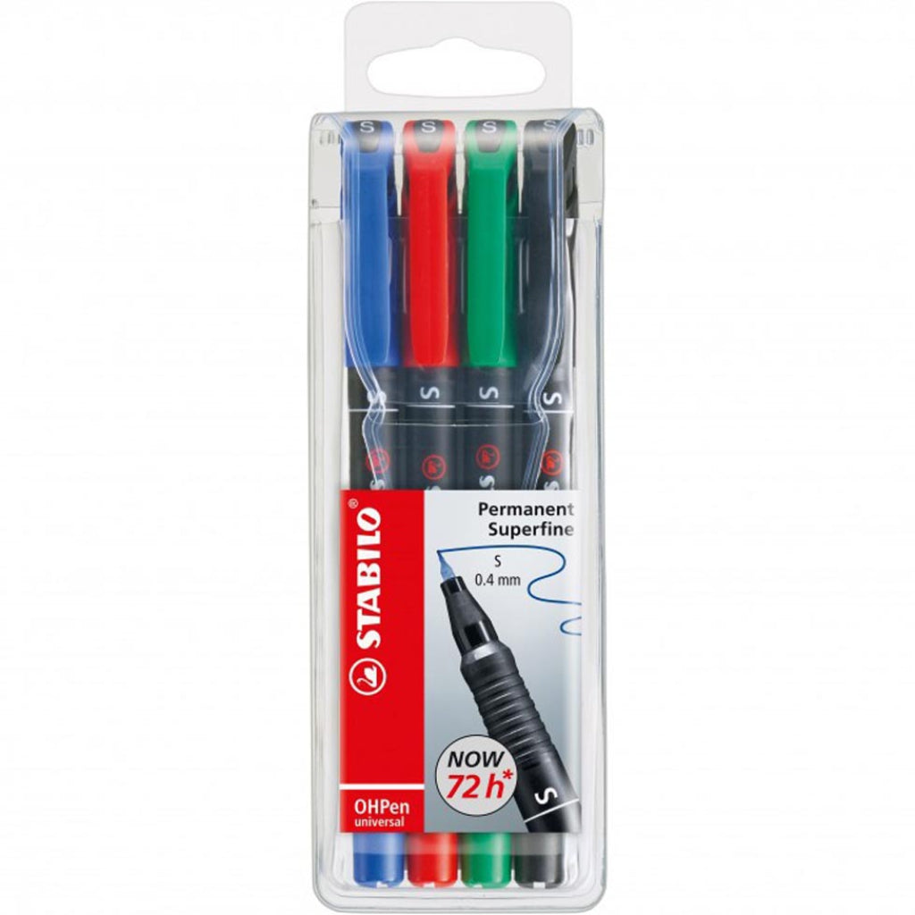 Set 4 Marker Indelebili Stabilo OH Pen
