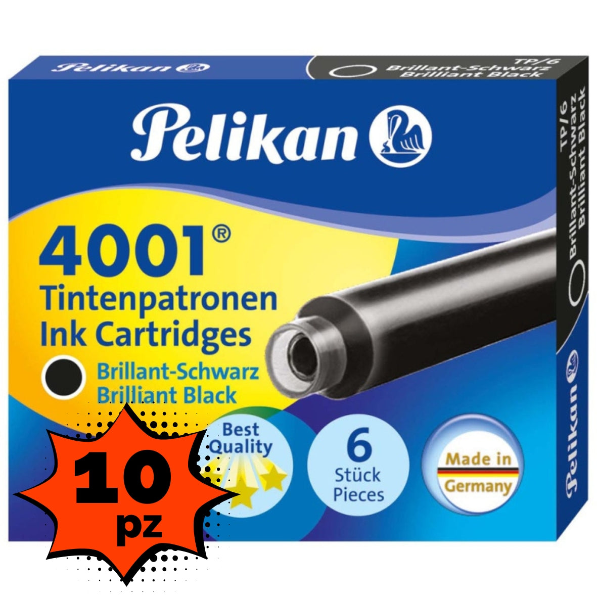 Cartucce Stilografica Pelikan Nero Multipack 10X