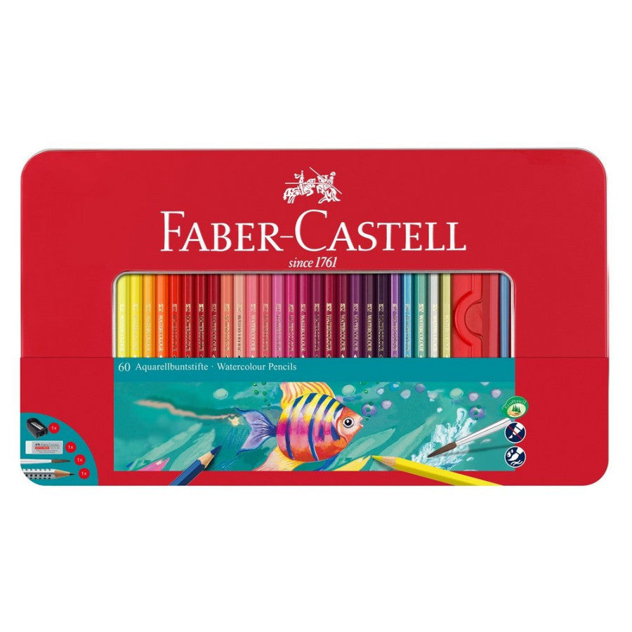 Matite Colorate Faber Castell Scatola in Metallo da 48