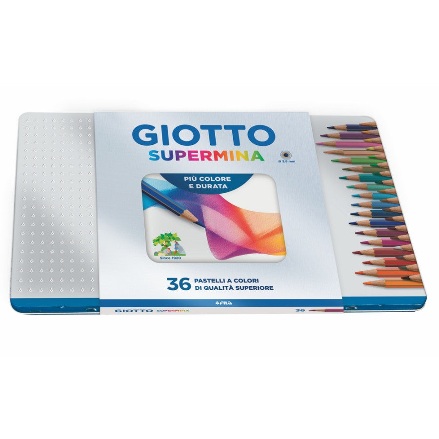 Matite Colorate Giotto Supermina Scatola in Metallo da 36