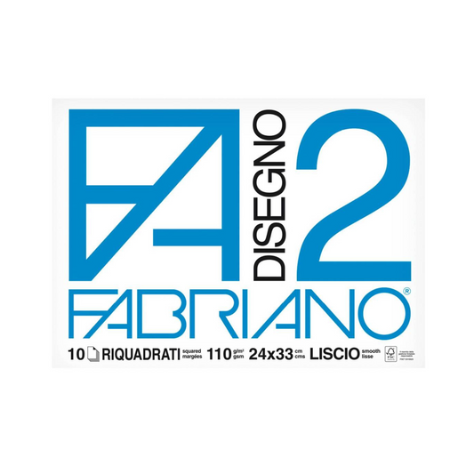 Album da Disegno Fabriano F2 - 24 x 33 - Riquadrato Liscio