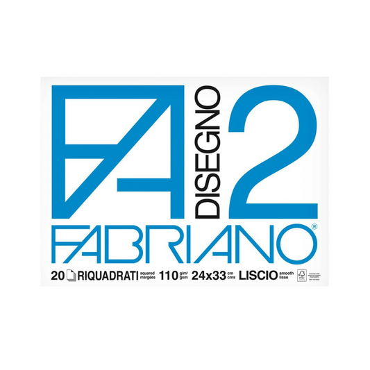 Blocco da Disegno Fabriano F2 - 24 x 33 - Riquadrato Liscio