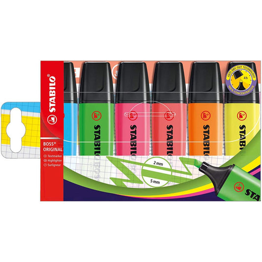 Evidenziatori Stabilo Boss 6 Colori