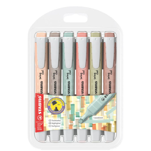 Evidenziatori Stabilo Swing Cool 6 Colori Natura