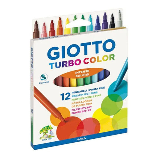 Pennarelli Giotto Turbo Color da 12 - Punta Fine