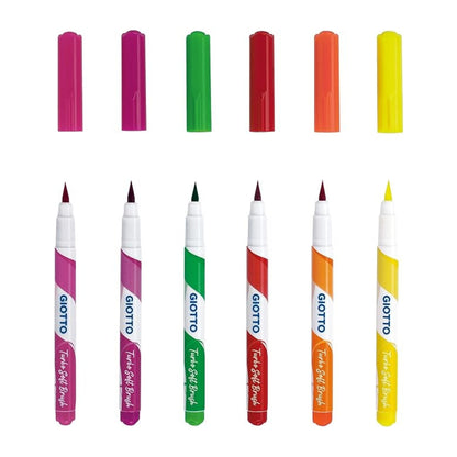 Pennarelli Giotto Fluo Brush Pen da 6