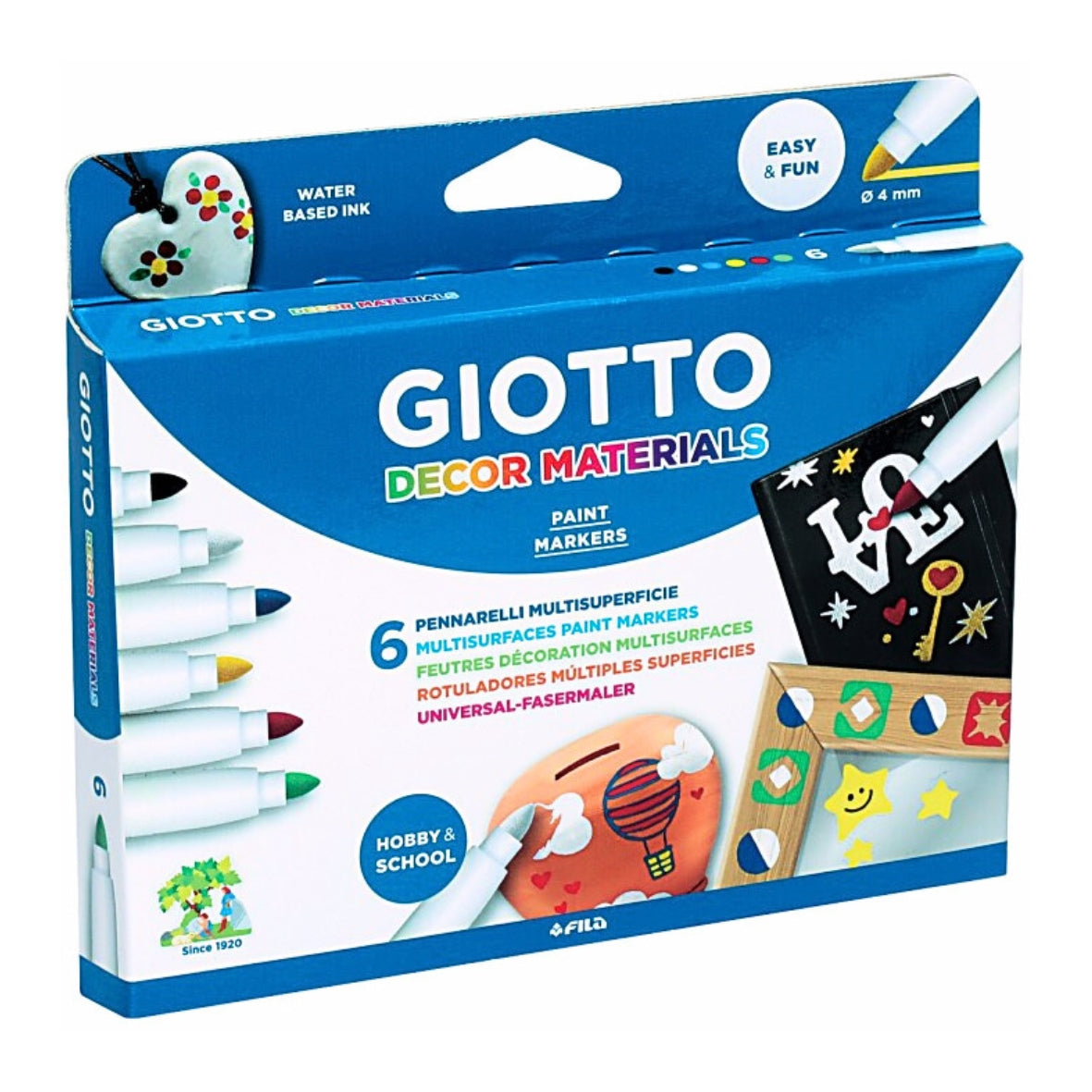 Pennarelli Giotto Decor Material da 6