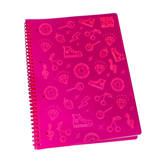 Quaderno A5 tintaUNITA Glow Spirale con Buchi Fucsia