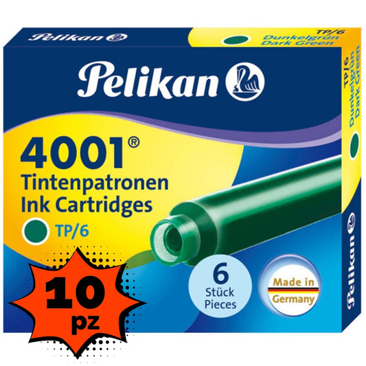 Cartucce Stilografica Pelikan Verde Multipack 10X