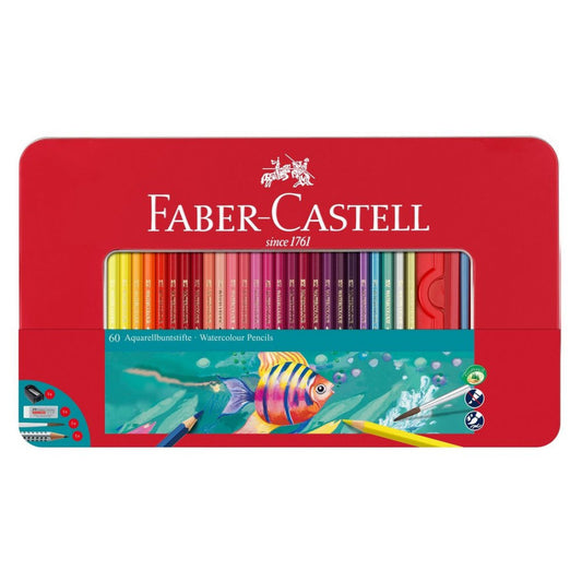 Matite Colorate Faber Castell Scatola in Metallo da 48