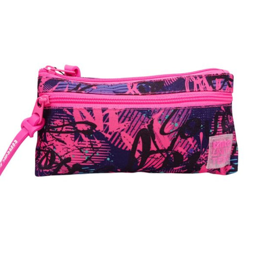 Astuccio tintaUNITA Teen Triangolare 2 Zip Fucsia