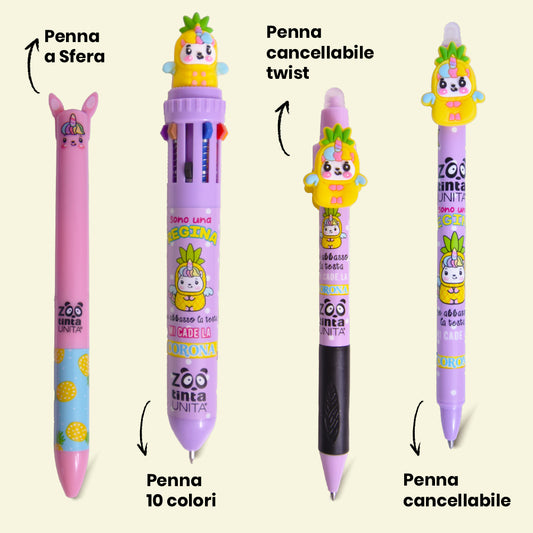 Penne tintaUNITA ZOO - Ananas Unicorno
