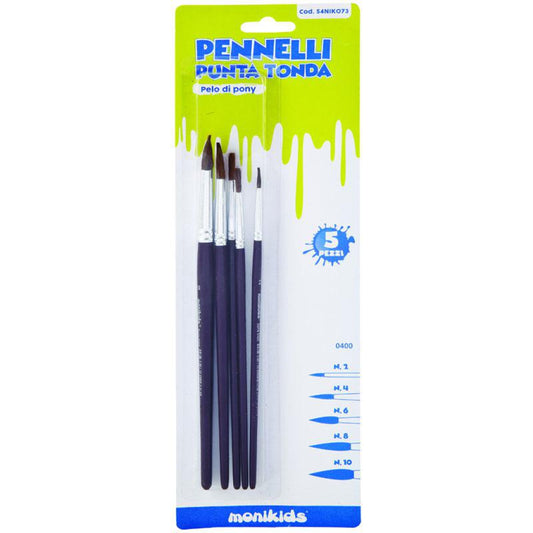 Set 5 Pennelli Tondi