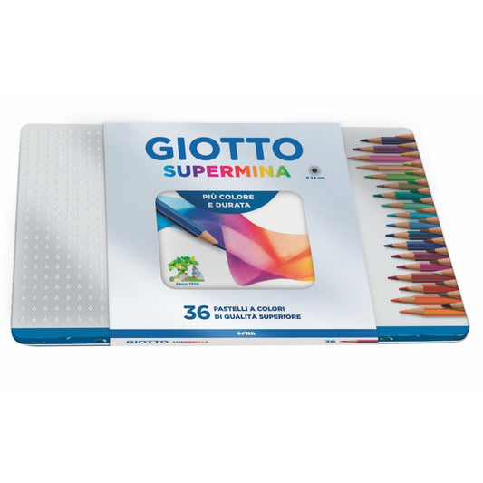 Matite Colorate Giotto Supermina Scatola in Metallo da 36