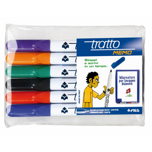 Set 6 Marker Cancellabili Tratto Memo Colorati